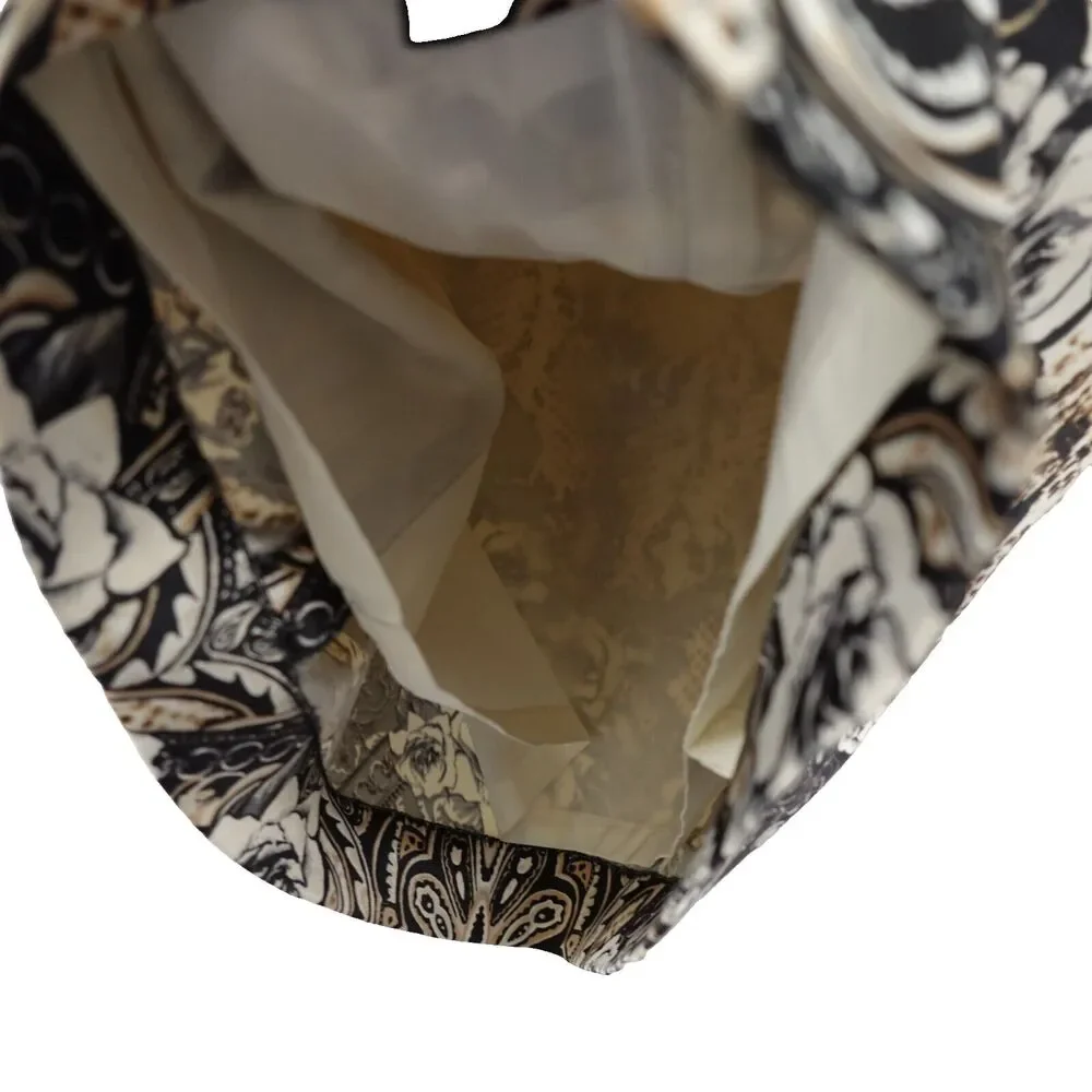 White House Black Market Skirt Sz 10 Snake Skin Floral Print Pencil Kick Pleat